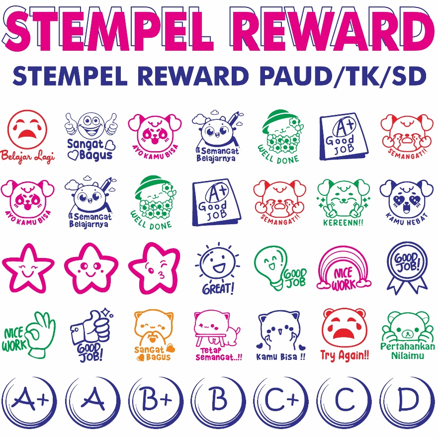 

KI3 Stempel Nilai Reward PAUD TK SD Home Schooling