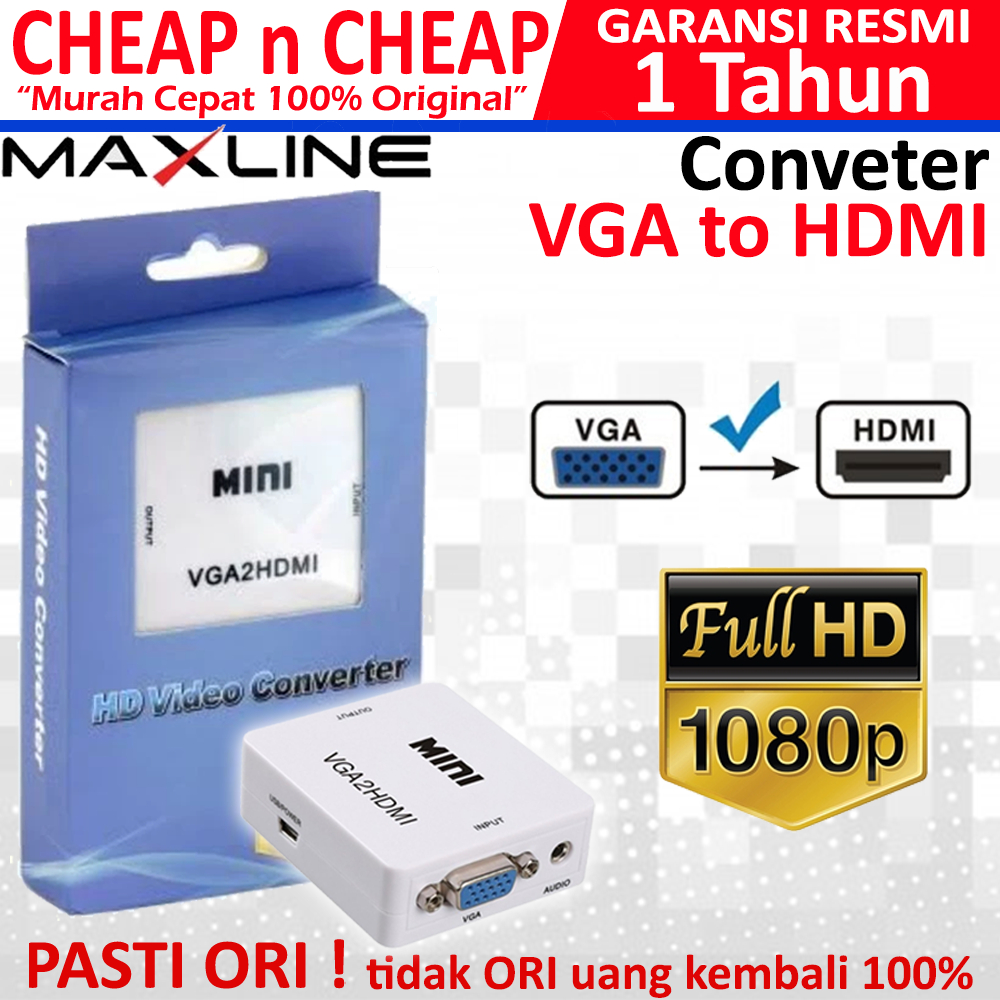 Converter VGA To HDMI + Power Maxline