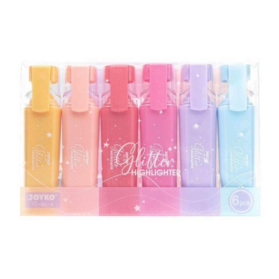 

Gila SET Hhlhter Glitter Penanda 6 Warna Pastel Joyko HL866