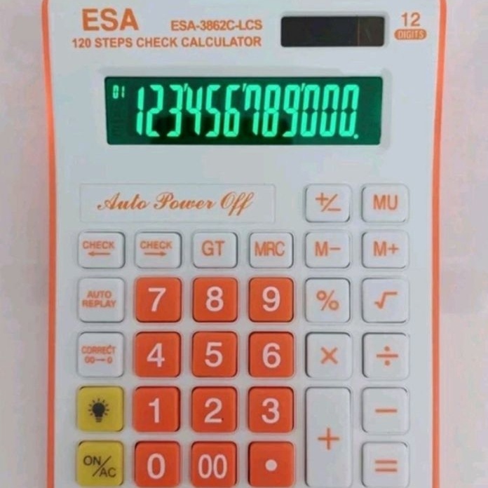 

Cepat KALKULATOR ESA 3862CLCS LAYAR LED 12 DITKALKULATOR 12 STEP CEK CORRECT