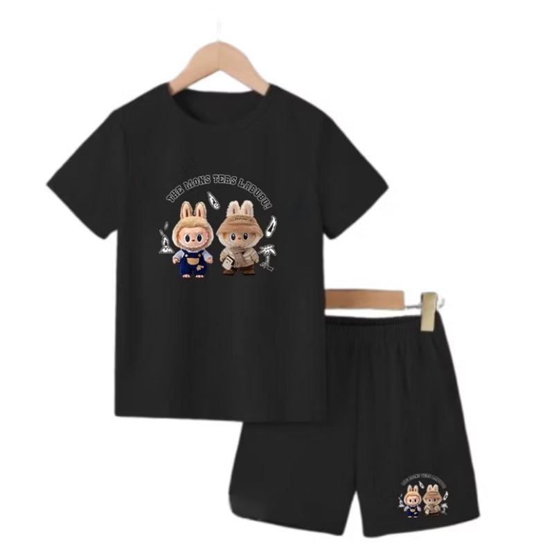 SETELAN ANAK-ANAK COWOK DAN CEWEK MOTIF  LABUBU PANTAI  / BAJU ANAK-ANAK LAKI - LAKI DAN PEREMPUAN /