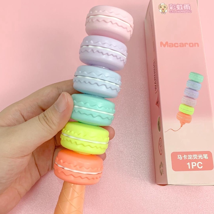 

FG2 STABILO LUCU BENTUK MAKARONS 1 SET BOX ISI 6 PCSWARNA WARNI IMPORT SPIDOL UNIK