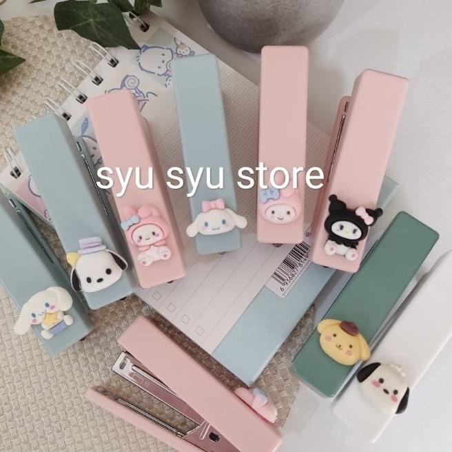 

FG2 Staples Stapler Hekter Jekrekan Kuromi My Melody Cinnamoroll Pochacco Pompompurin
