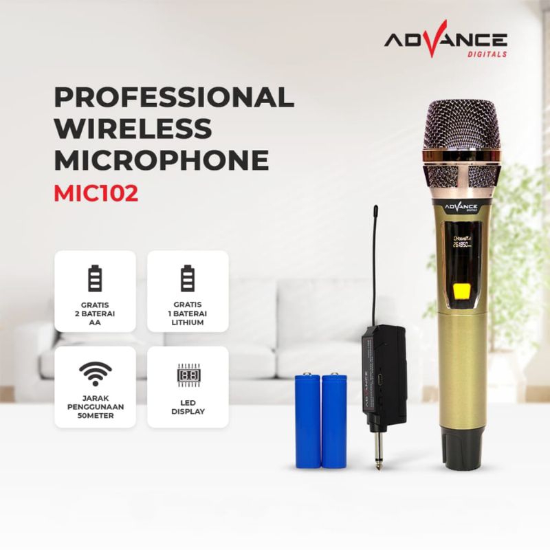 Mic Wireless ADVANCE MIC-102 Single Mic Wireless Profesional