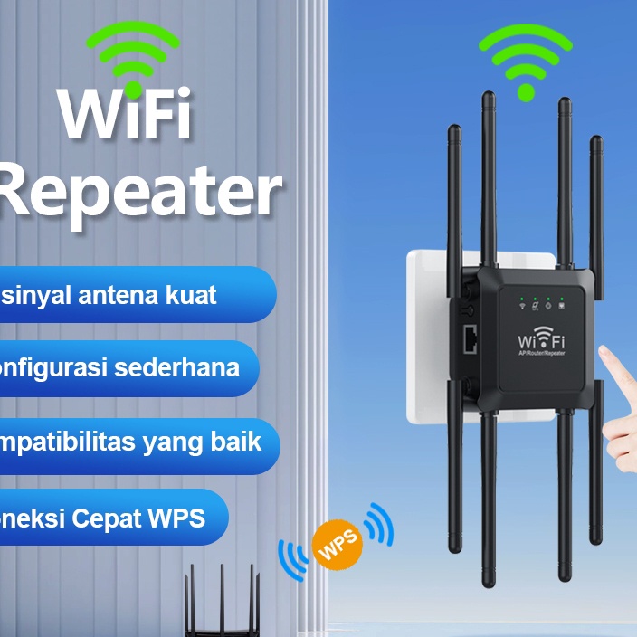 KF7 Relay Wifi Sinyal Router Tanpa Kabel Amplifier Frekuensi 3M Tingkat 24G 8 Ekstensi Antena