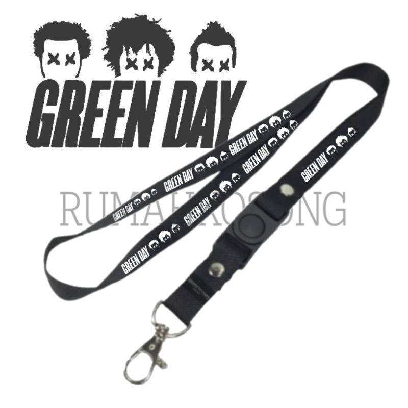 

LANYARD GREENDAY / TALI LANYARD BAND / LANYARD ART / GANTUNGAN HANDPHONE NAME TAG KARTU NAMA ID CARD / LANYARD POLOS / LANYARD HITAM