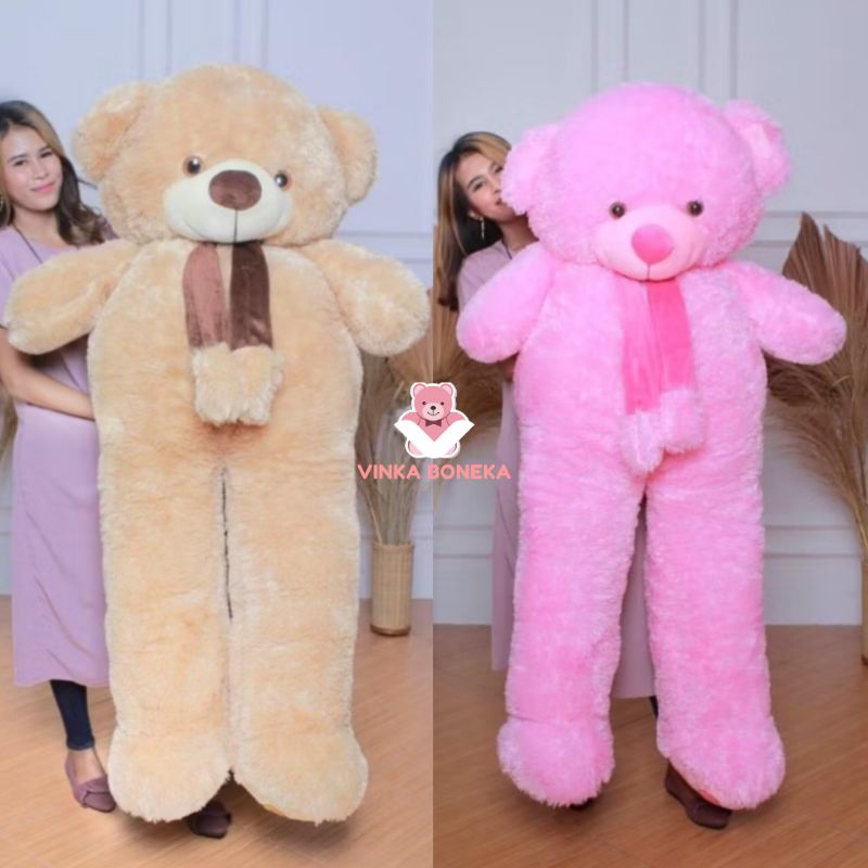 Boneka Teddy Bear Jumbo 1.5 Meter  – Boneka Beruang Besar Lembut Lucu Kado Ulang Tahun / Hadiah Roma