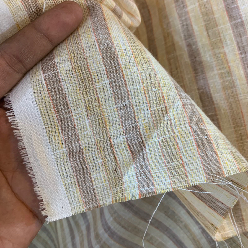 kain pure linen motif - kain puri linen motif salur - kain linen original premium - kain linen pure