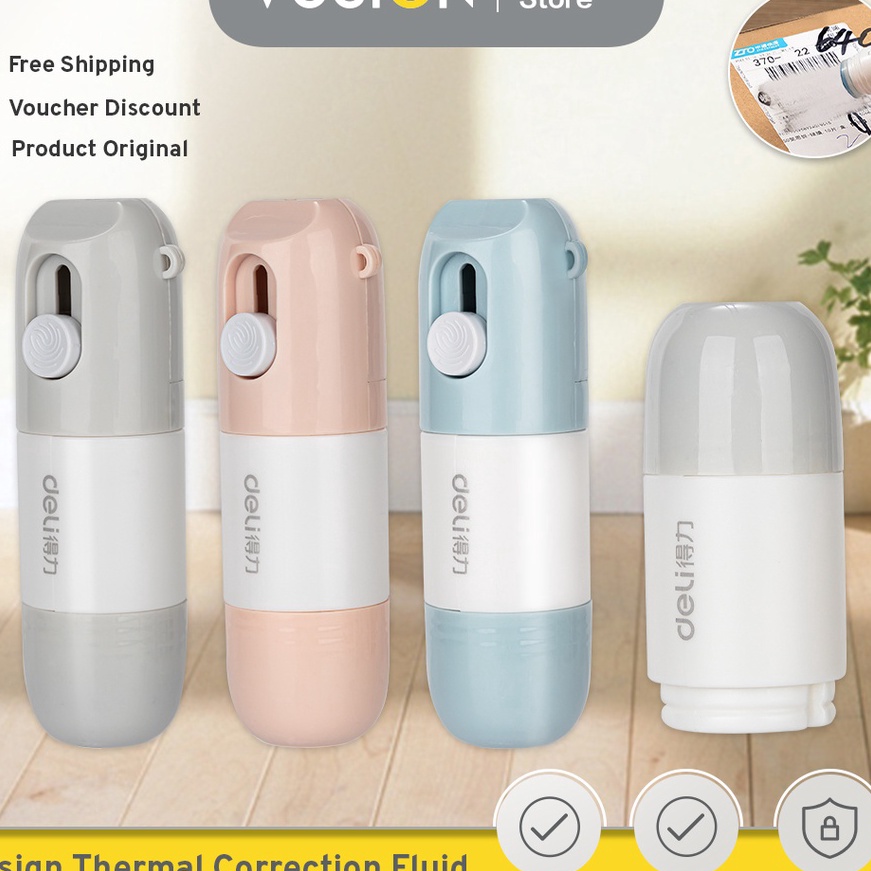 

FG2 Deli Roller Stamp Stempel Pelindung 2 in 1 Dengan Cutter Penghapus Nama Resi JQ12X