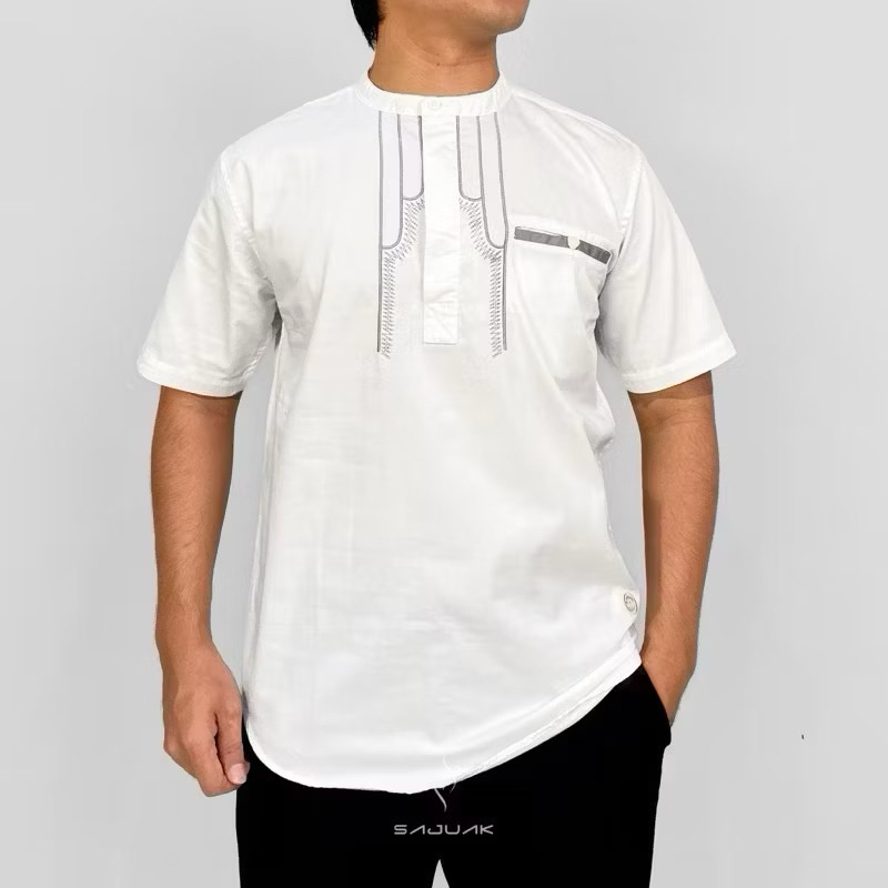 BAJU KOKO BORDIR SAJUAK ORIGINAL / BAJU KOKO LENGAN PENDEK SAJUAK MUSLIM WEAR / BAJU KOKO MUSLIM PRI