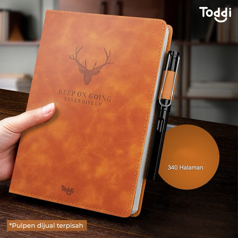 

Toddi Buku Jurnal Hardcover Notebook Diary 80GSM 340 Halaman Grid - CW-5025 - Brown