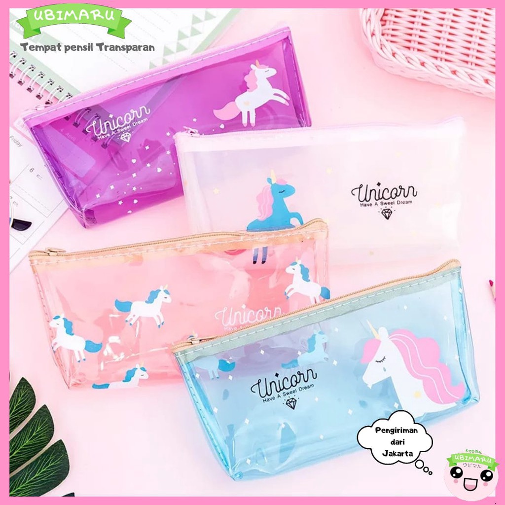 

Potongan Harga 3 UBIMARU UNICORN TRANSPARENT PENCIL CASE TEMPAT PENCIL TRANSPARAN UNICORN BAG