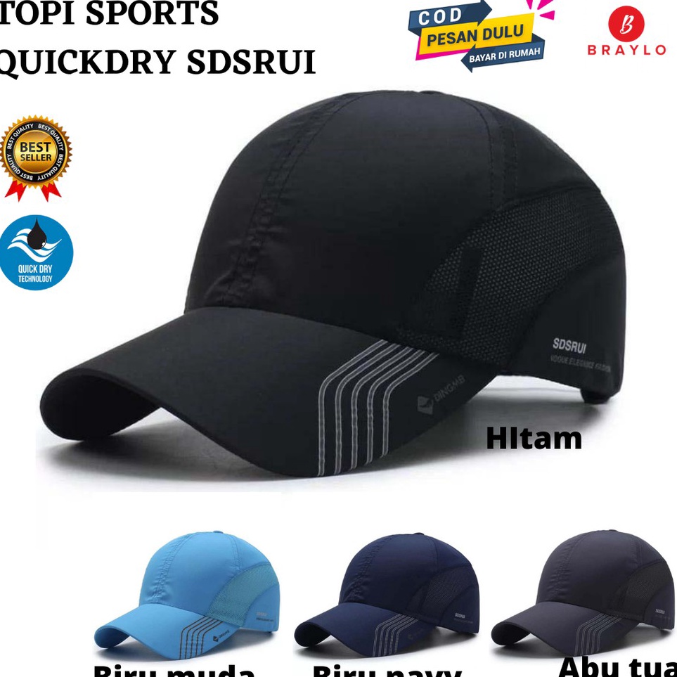 Banyak Diskon Topi Sport Baseball Outdoor Trail Run Hiking Running Pria Wanita Quick Drying Hat Topi