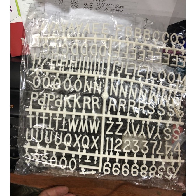 

HJ6 huruf tambahan letterboard putih selembar set