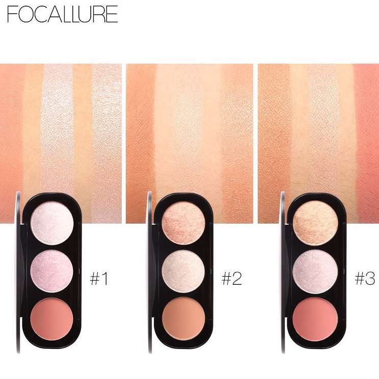 SALE  FOCALLURE FACE BLUSH  HIGHLIGHTER PALETTE