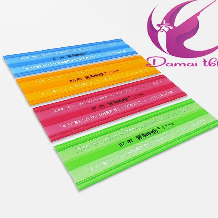 

Hot Penggaris Sablon Mal Huruf 5 mm 3mm Butterfly BTR5 R3