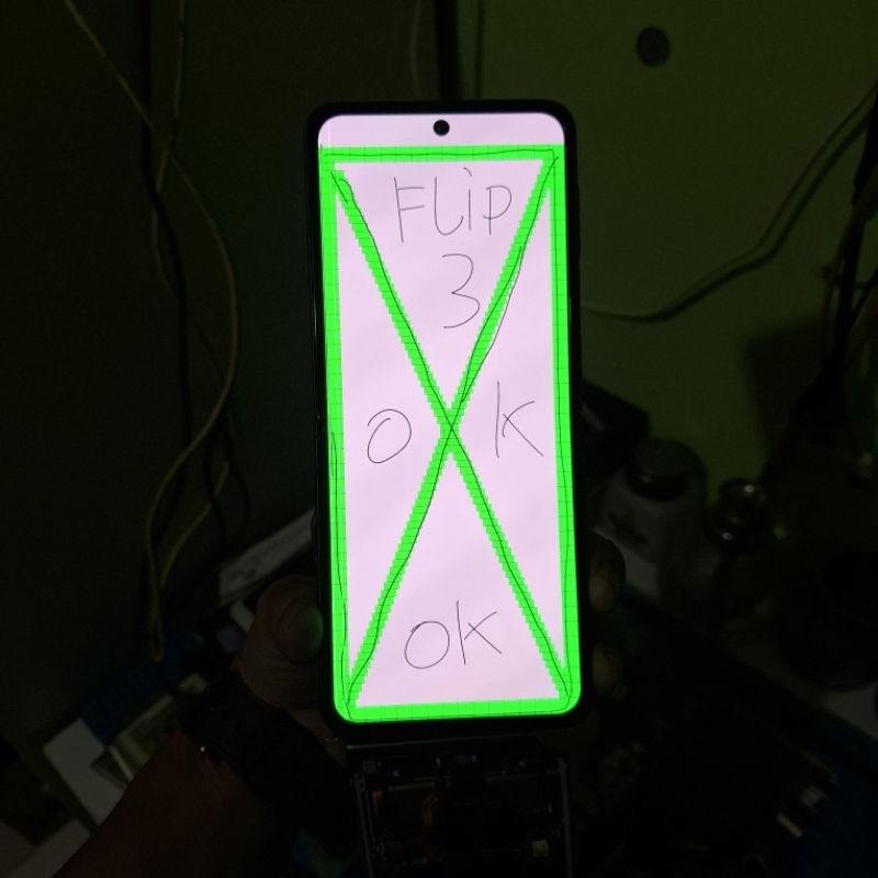 LCD DALAM SAMSUNG Z FLIP 3 ORIGINAL BEKAS COPOTAN MINUS