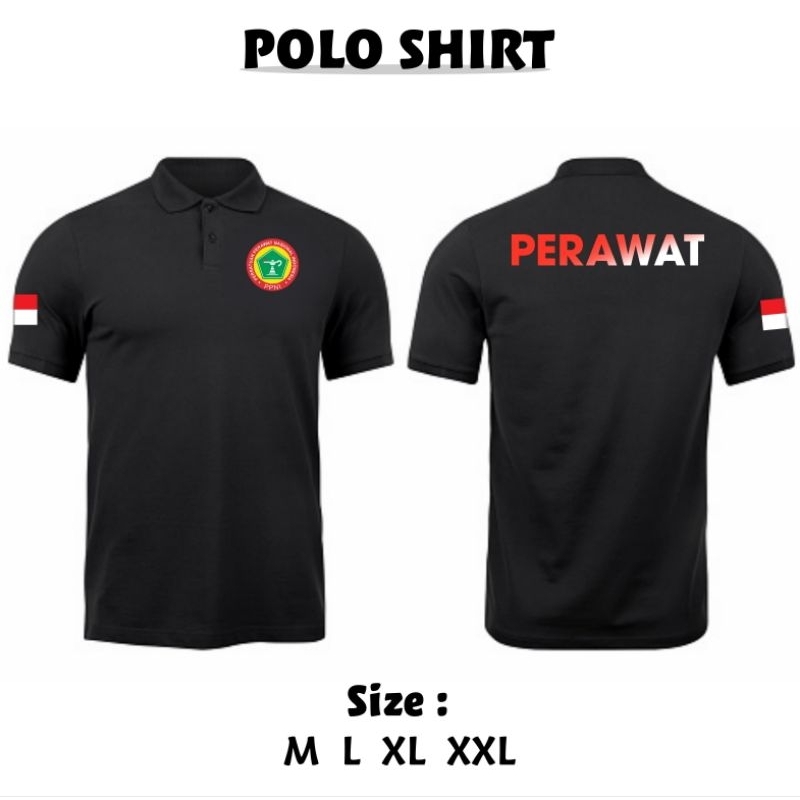 POLO KERAH PERAWAT MERAH PUTIH GRADASI