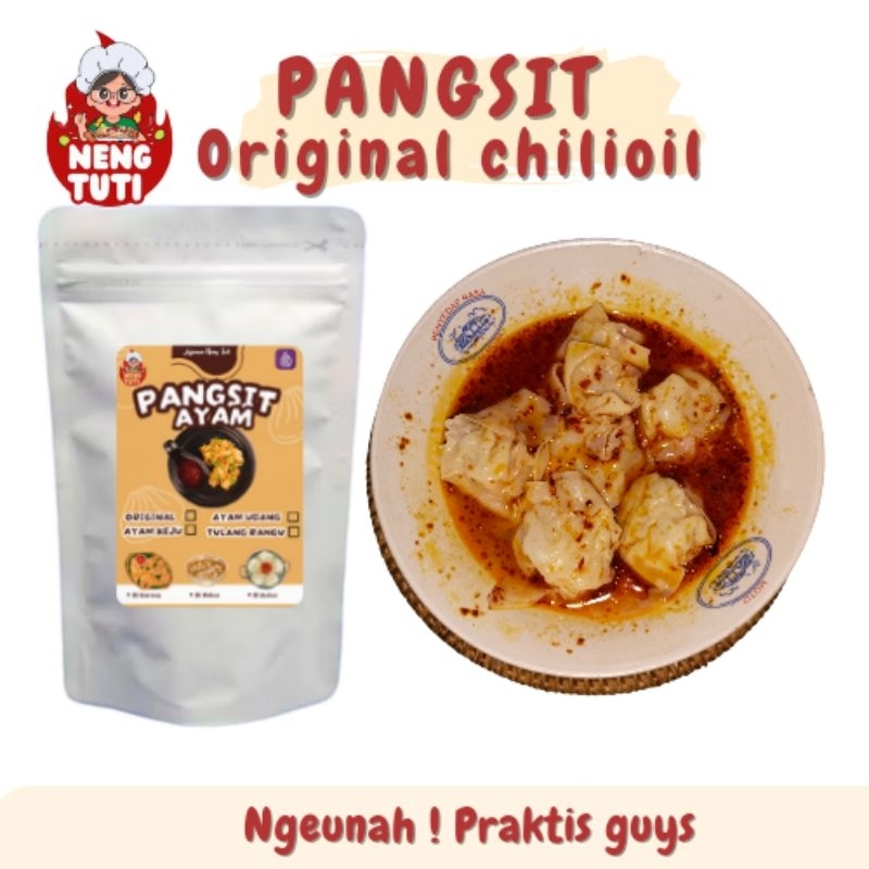 

pangsit chili oil / pangsit ayam / apngsit goreng / pangsit rebus jajanan neng tuti