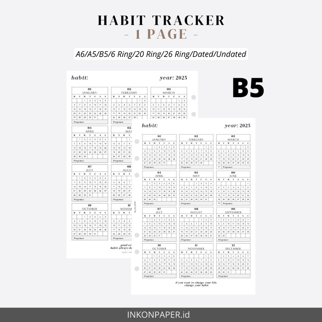 

B5 - Planner 2025, Habit Tracker by INK_ON_PAPER