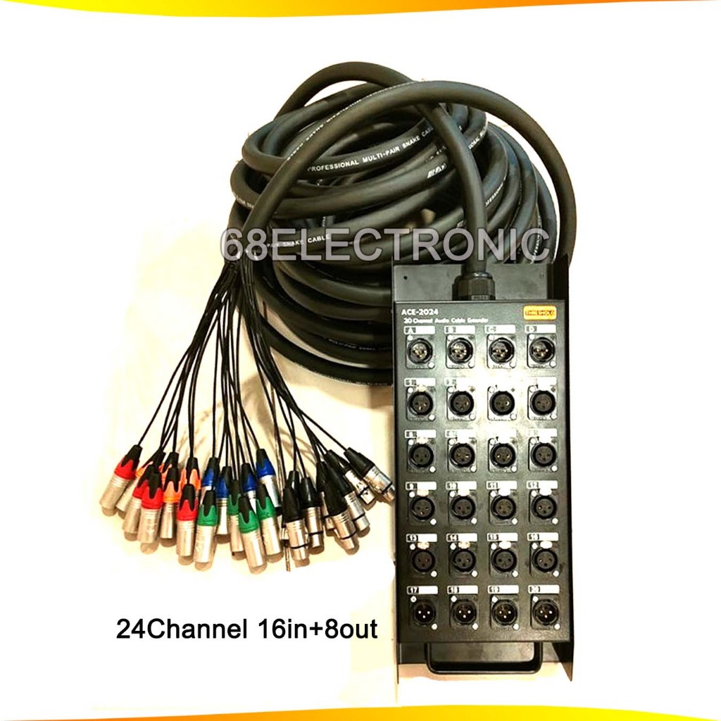 (30 meter) Snake Kabel 24ch 16in 8 out Lengkap dengan Box Custom - Jack Audio Connector