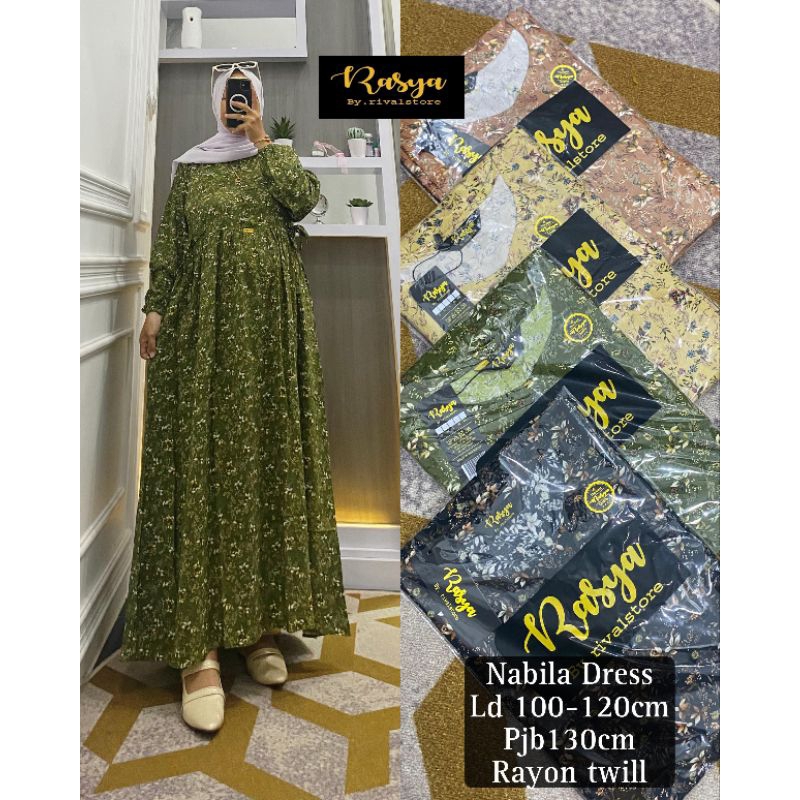 MIDI DRESS RAYON TWILL ARMANY MOTIF BUNGA