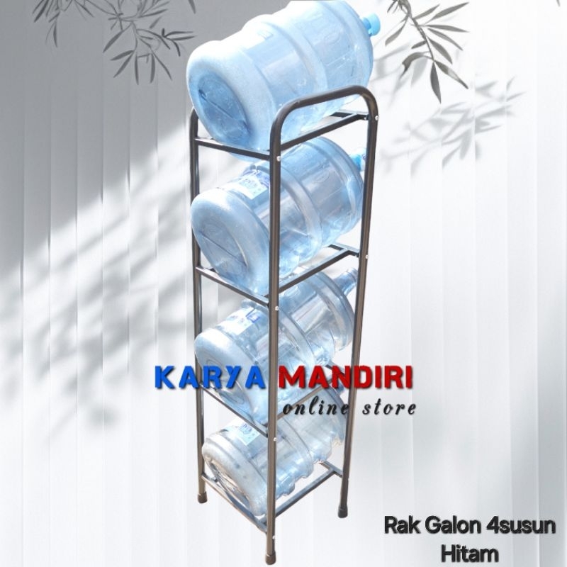 Rak Galon Susun / Tempat Galon 4 Susun Hitam