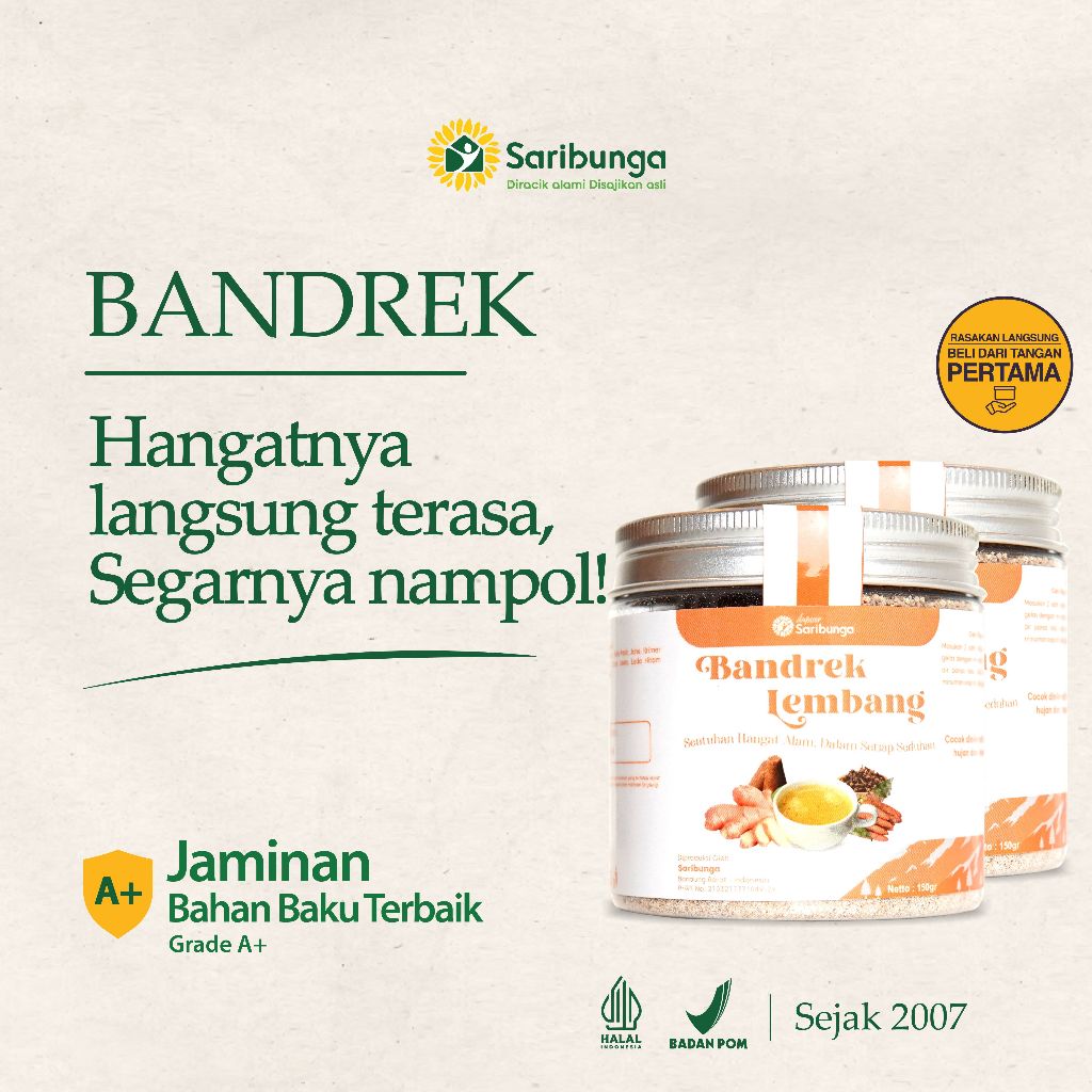 

(New) Bandrek Premium Grade A+ By SARIBUNGA - Aroma Relaksasi Dan Hangat - Oleh Oleh Lembang