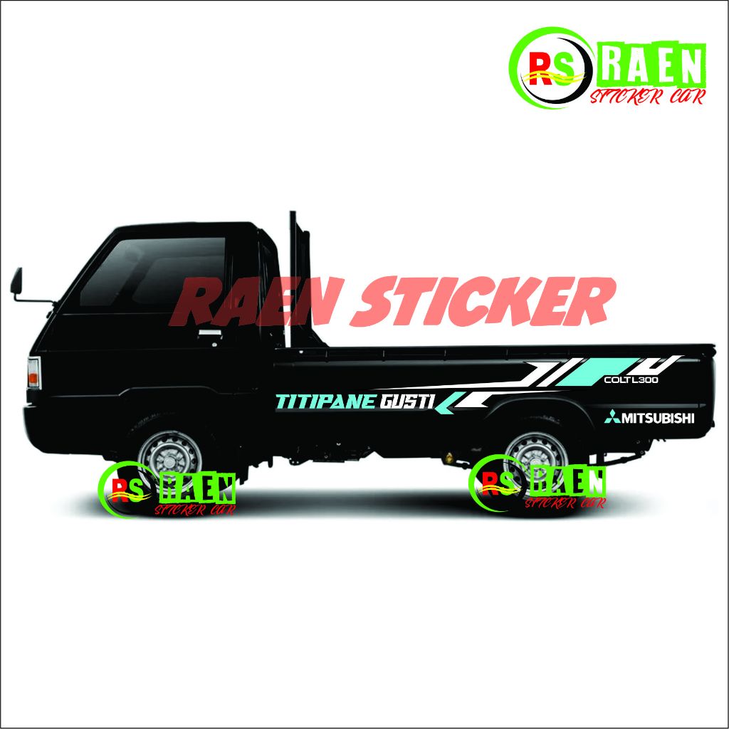 Stiker cuting mobil pick up l300 stiker body samping l300 stiker striping l300 tulisan titipan gusti