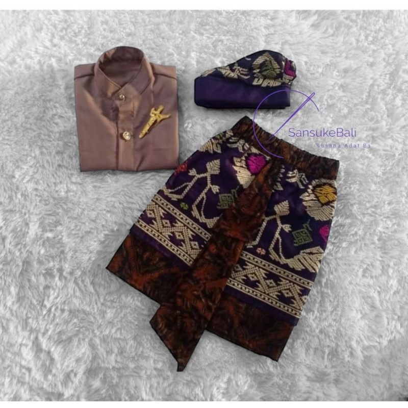setelan baju adat bali anak usia 1-12 th/busana adat Bali anak laki laki/baju adat bali