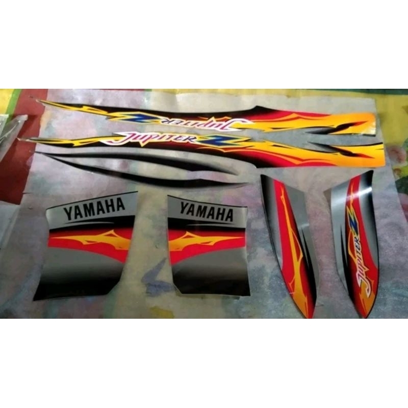 original ritrama striping stiker bok cover body full set Assy kanan kiri Original ygp Yamaha Jupiter