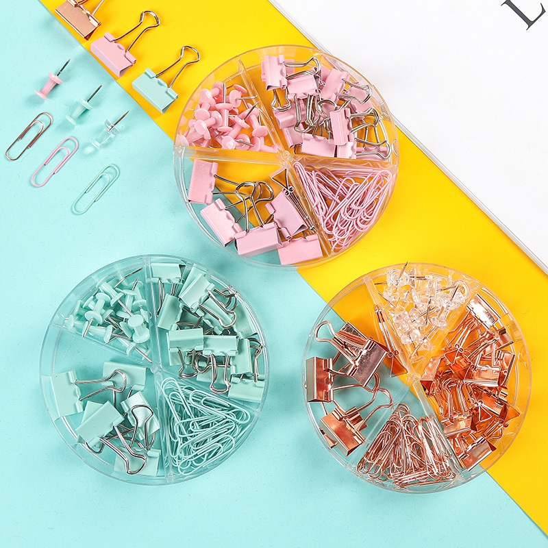 

Set 72 PCS Paperclip, Binder Clip, Push Pin – Kombinasi Penjepit Kertas Cute & Fungsional untuk Kantor