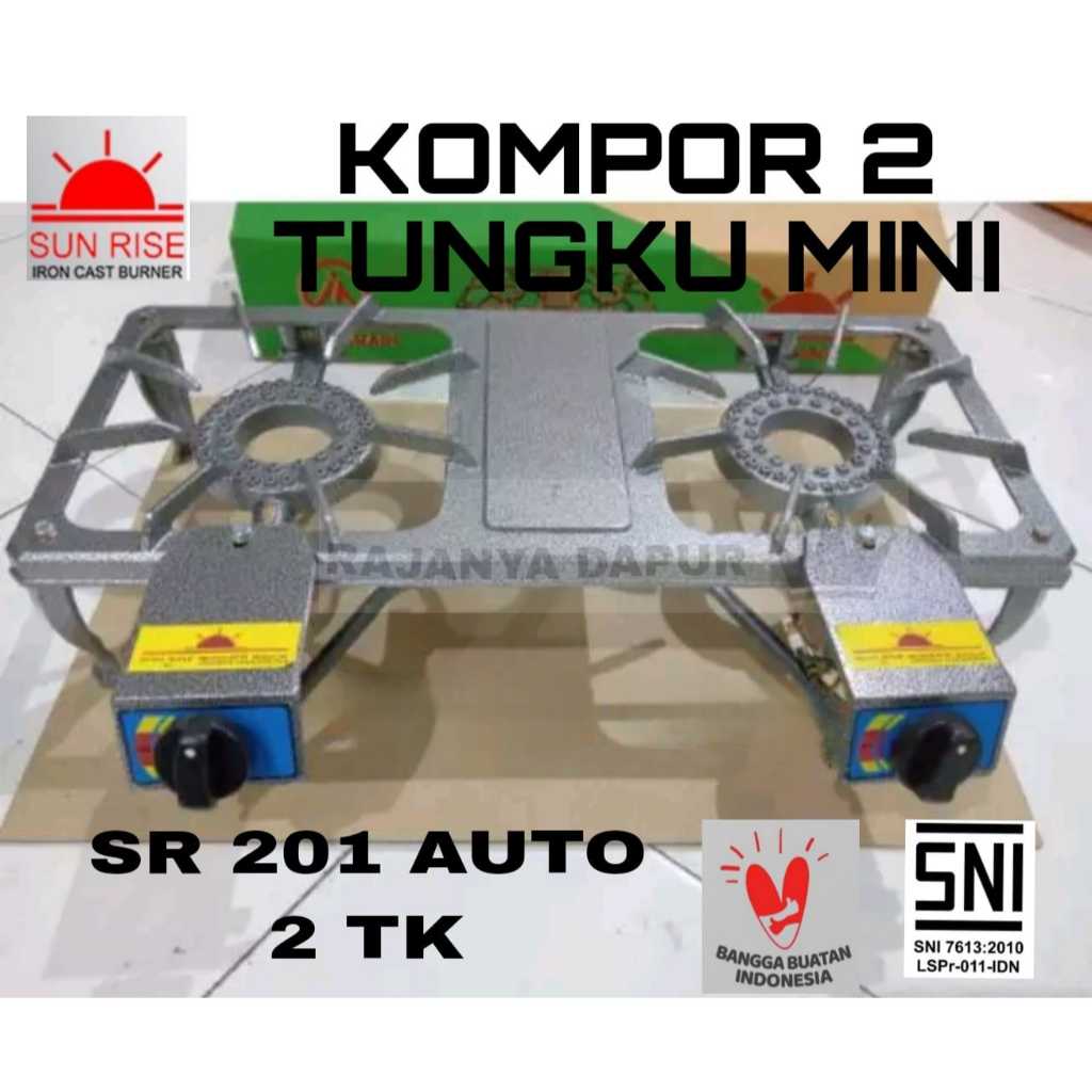 Kompor gas bodi cor sunrise SUN RISE tipe 201 auto 2 tungku SNI / kompor 2 mata sunrise - kompor 2