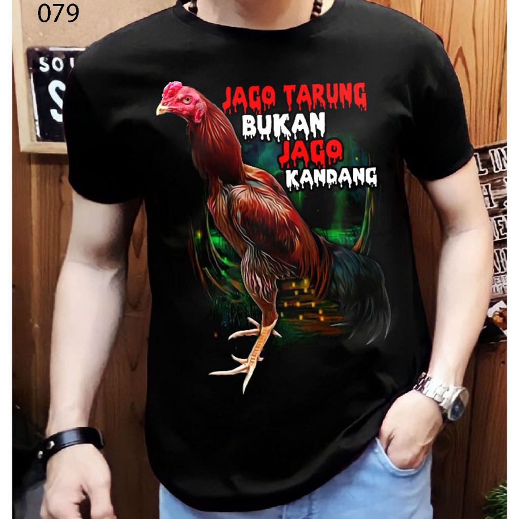 Kaos Distro Pria Tshirt Keren Motif Ayam Jago Tarung