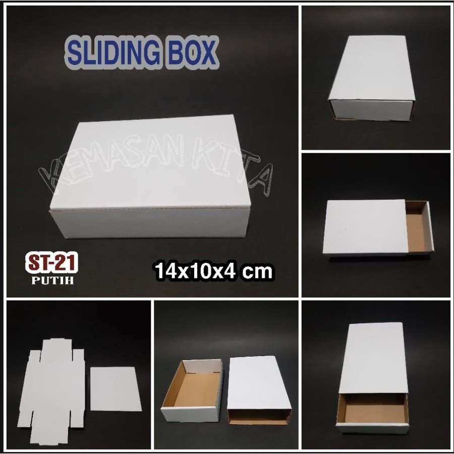 

KOTAK ST-21 14X10X4 CM KARDUS SLIDING KARTON BOX AKSESORIS SOUVENIR ( PUTIH )