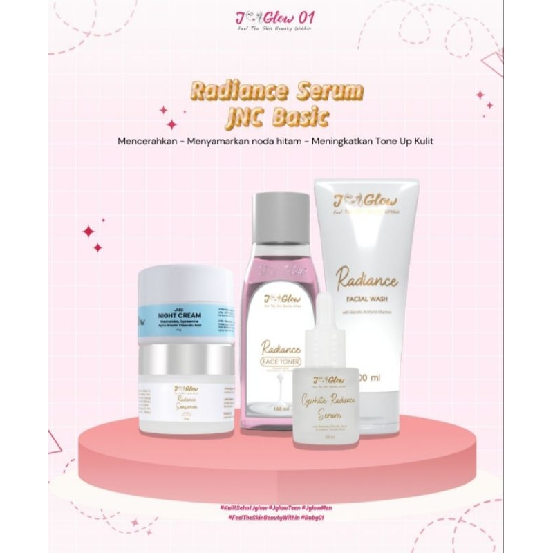 Jglow Paket Radiance Skincare Whitening Cream Malam JNC