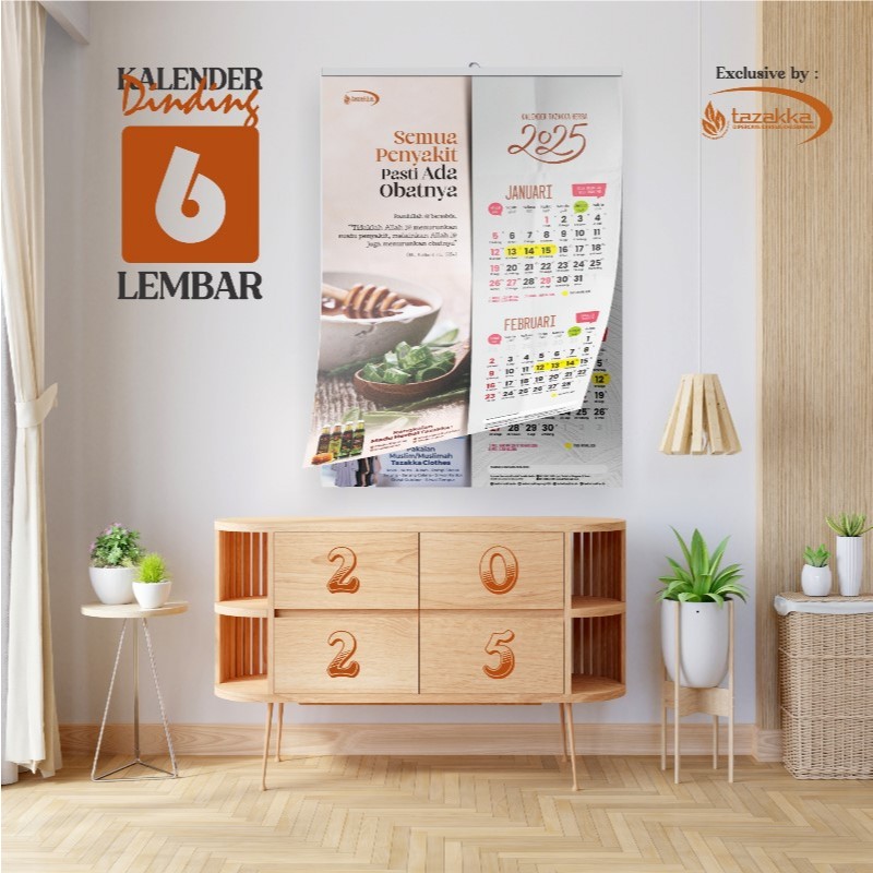 

Kalender 2025 Terbaru Dinding Jumbo 6 Lembar Herbal Tazakka Calender Aesthetic Masehi Dan Jawa Almanak
