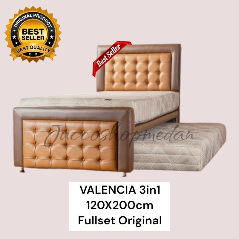 [ Jucco ] Bed Dorong Modis Valencia 3in1 Minimalis - Bed Sorong Anak Murah 120x200 - Springbed Anak 