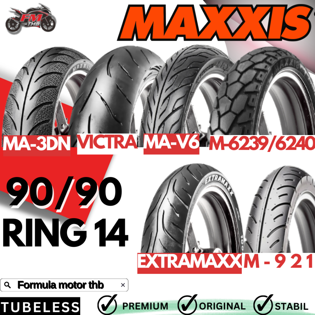 Ban Maxxis 90/90-14 Tubeless - Ban Motor Vario, Beat, Spacy, Scoopy Ring 14 Tubles《Ban Maxxis Termur