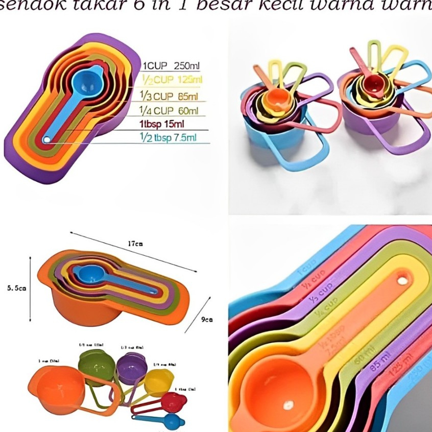 Sendok Takar 6 in 1 Sendok ukur Measuring Spoon and Cup Food Grade