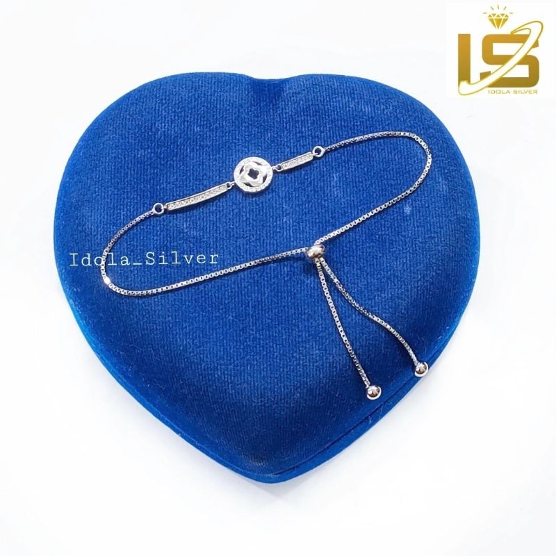 Gelang Serut Perak Asli Silver 925 Lapis Emas Putih Asli Gelang Serut - Gelang Anti Karat - Gelang