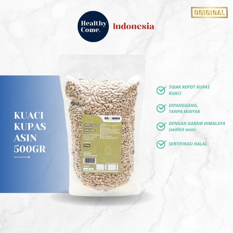 

Kuaci Kupas Asin / Lightly Salted Roasted Sunflower Seed 500gr | Greenara