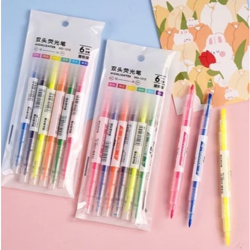 

(6 pcs) STABILO 2 SISI / PENANDA HIGHLIGHTER 6 WARNA