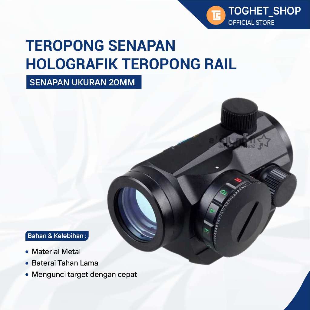 Teropong Senapan Holografik Lingkup Titik Merah Hijau Teropong Rail Mount Senapan Ukuran 20mm