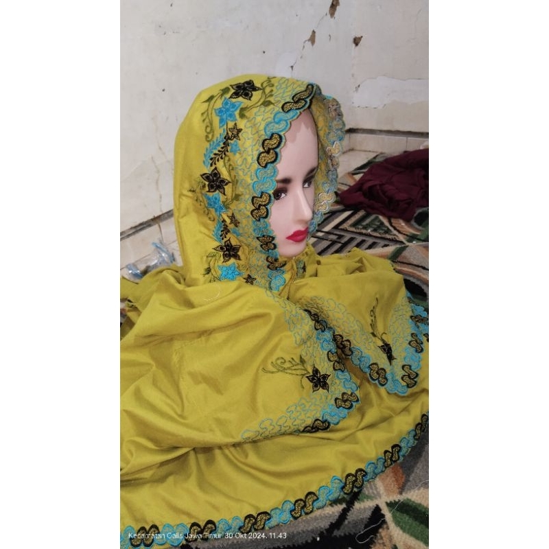 mukena bordir madura, mukena santri, mukena khas madura