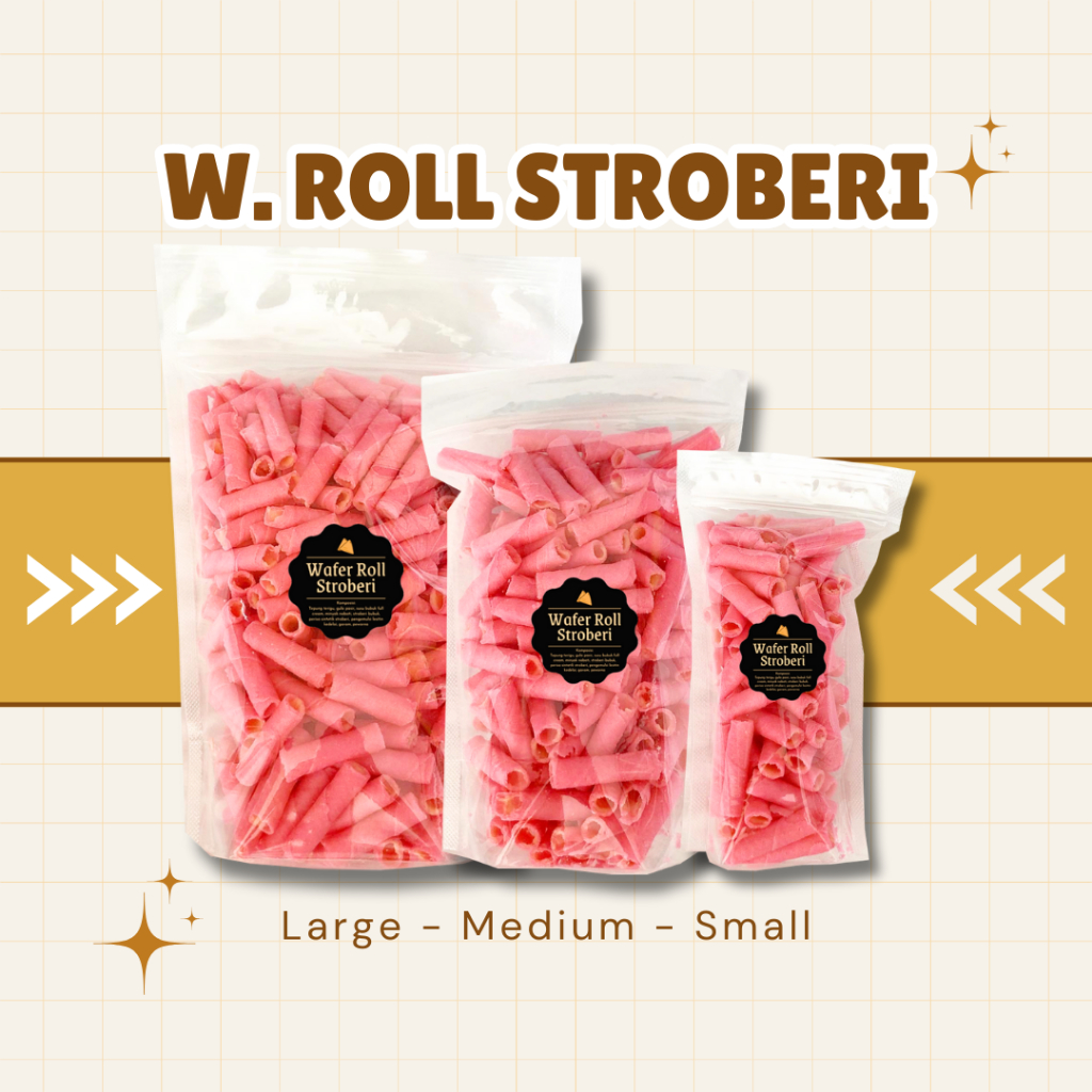 

[DELISH SNACKS] Wafer Roll Stroberi / Snack Cemilan Camilan Biskuit Manis Makanan Ringan