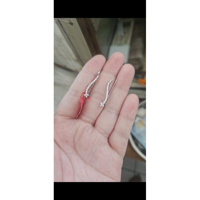 Anting tusuk selip climber climbers mas putih emas asli 375 8k murah kado