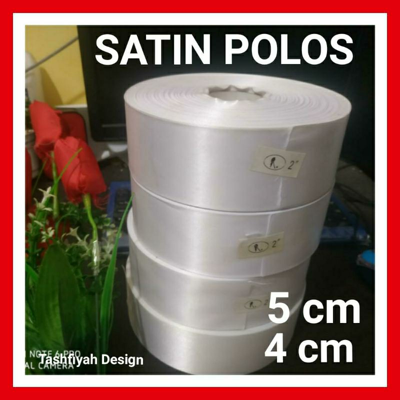 

Label Pita Satin Putih 2cm 3cm 5cm polos import premium