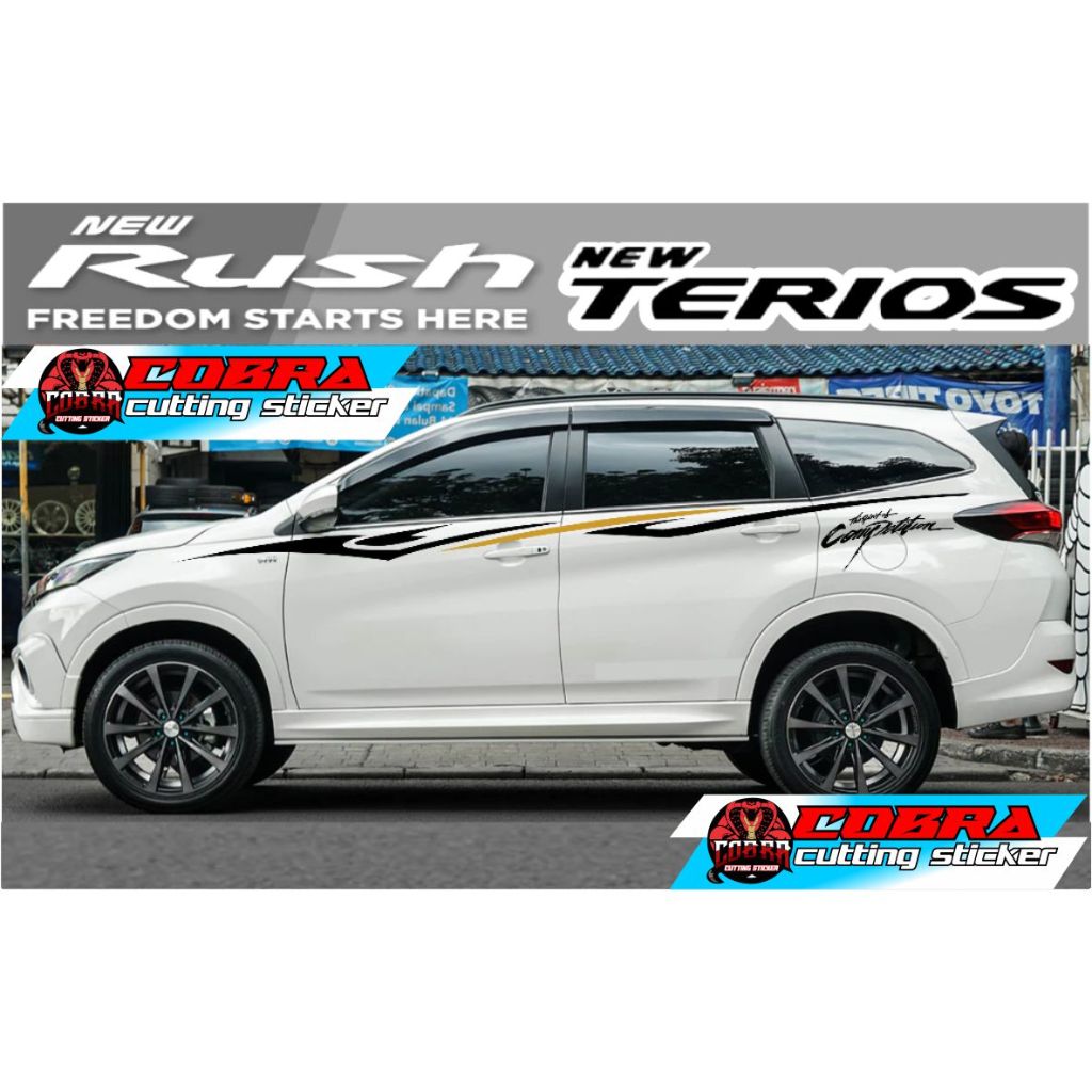 STICKER STIKER LIST BODY SAMPING ALL NEW RUSH TERIOS STICKER AKSESORIS RUSH TERIOS NEW