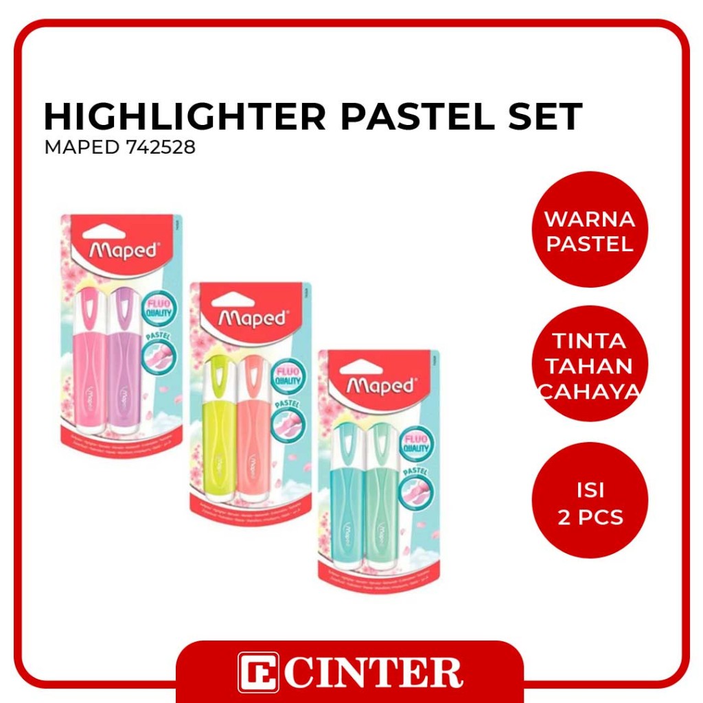

MAPED - Highlighter Fluo Peps Pastel Set Isi 2 Pcs 742528